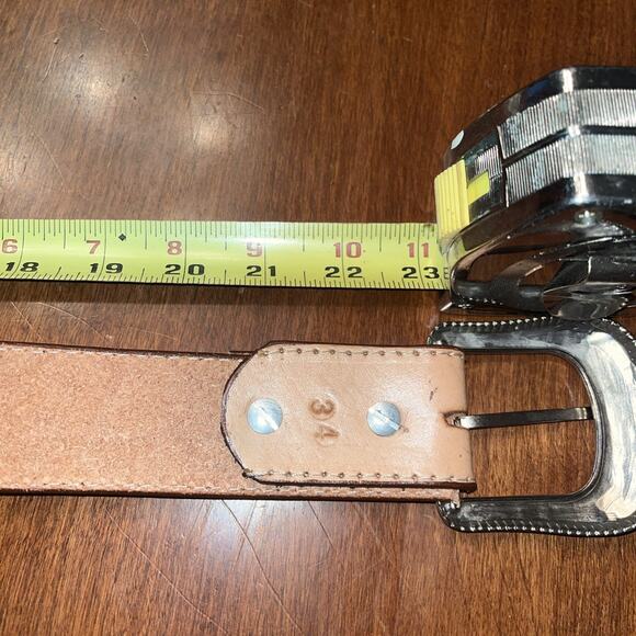 Western Floral Tooled Genuine Leather Brown Belt 23-28 Classic Rodeo - Picture 4 of 4